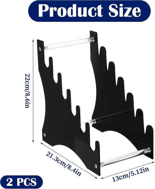 2 Pcs Knife Display Stand,Knife Holder Knife Storage Rack Acrylic Knife Display Case for Survival, Outdoor, EDC Mini Knife,dagger(Black)