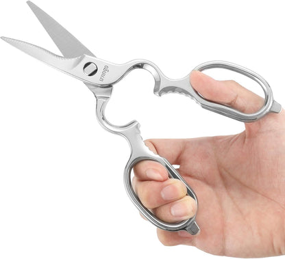 LIVINGO Kitchen Scissors - Heavy Duty Poultry Shears Sharp Cutting Food Chicken Bone Meat Vegetable for Cooking, Multipurpose Stainless Steel Utility Scissors, Safety Lock