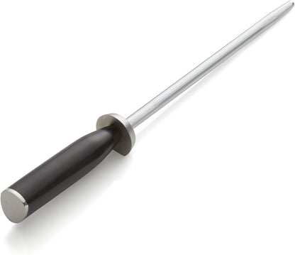 Shun Cutlery Classic 9" Combination Honing Steel, Smooth and Micro-Ribbed Honing Rod, Built-In Angle Guide, Pakkawood Handle, Japanese Knife Sharpener for Professional and Home Chefs