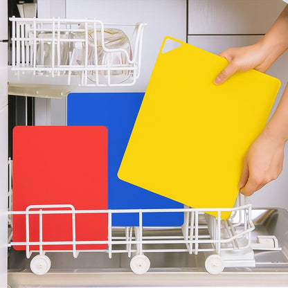 WK Flexible Plastic Cutting Boards Mats for Kitchen, Flexible Non Slip Cutting Mat, Thin Cutting Sheets, BPA Free, Dishwasher Safe, Multi Sizes