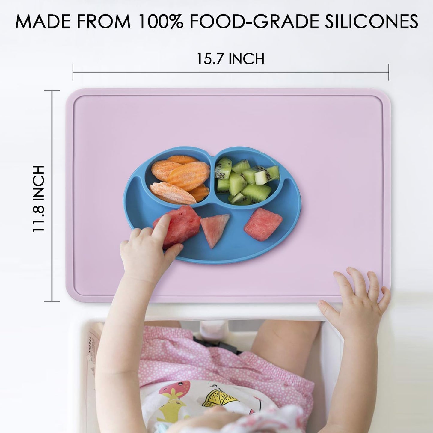 Extra Large Dark Green Countertop Mat - Silicone Table Kitchen Desk Mat - Non-Slip & Heat Resistant - Dinner Placemat Pastry Dough Rolling Mat - Colors A