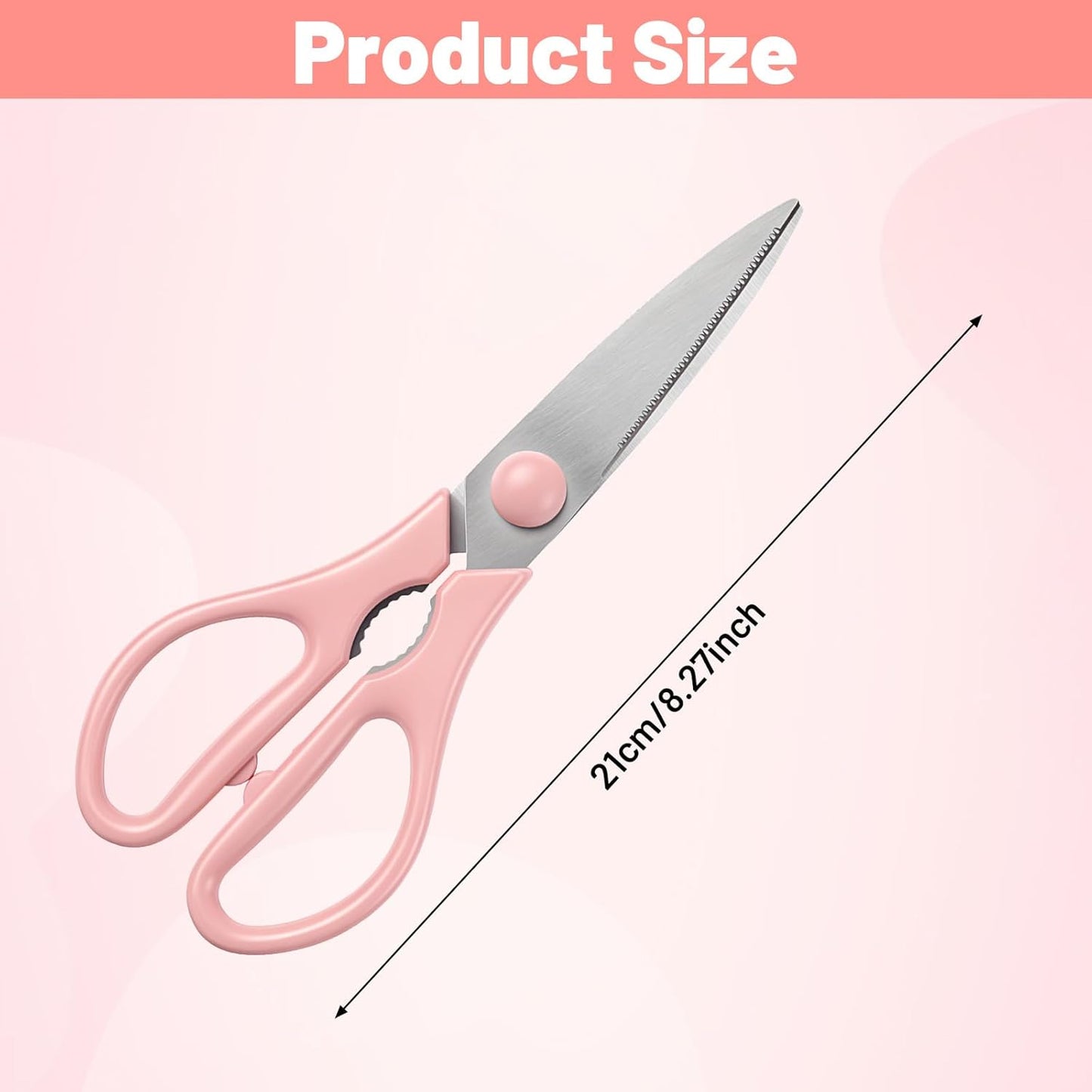 Pink Cooking Scissors Pink Kitchen Scissors for Food Cooking Kitchen Shears Set for Cutting Chicken Meat Fish Vegetables Heavy Duty Stainless Steel Utensils