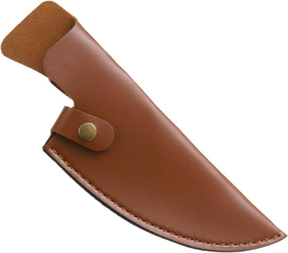 uxcell Knife Cover Sleeves, 7.9" x 2.6" PU Leather Knives Edge Guard Blade Protector Universal Knife Sheath for Home Kitchen, Brown