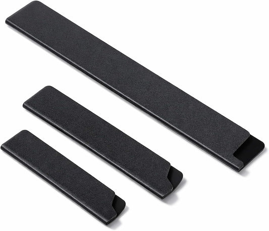 3PCS Knife Edge Guards Set, Knife Sleeves Abs Kitchen Knives Sheath, Universal Blade Covers, Chef Knives Protector Sleeve for Home Kitchen, Black