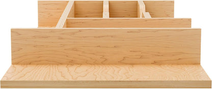 Rev-A-Shelf Natural Maple Right Size Utensil Insert Home Storage Kitchen Organizer 7 Compartment Drawer Accessory, 19 1/4" x 19 1/2", 4WCT-24SH-1
