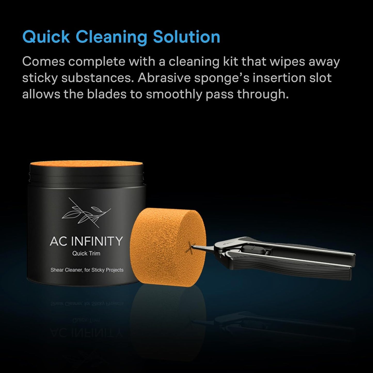 AC Infinity 6.6” Stainless Steel Pruning Shear, Lightweight Ergonomic Design, Straight Precision Blades with Nonstick Teflon Coating for Gardening, Hydroponics, Grow Tents