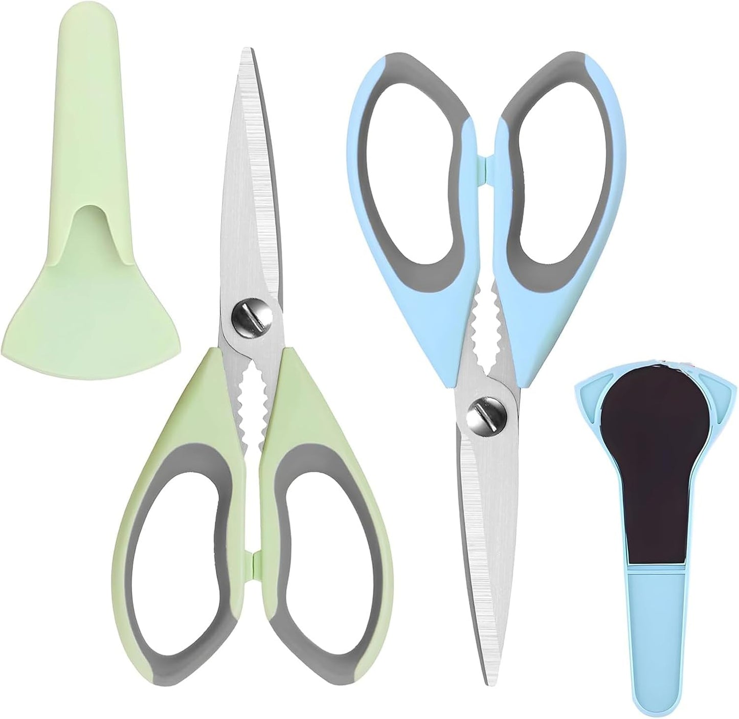Kitchen Scissors All Purpose Heavy Duty, Kitchen Utensils Set, Stainless Steel Cooking Utensils Gadgets Meat Poultry Food Shears Dishwasher Safe Utility Tools Home (Orange, black and gray)