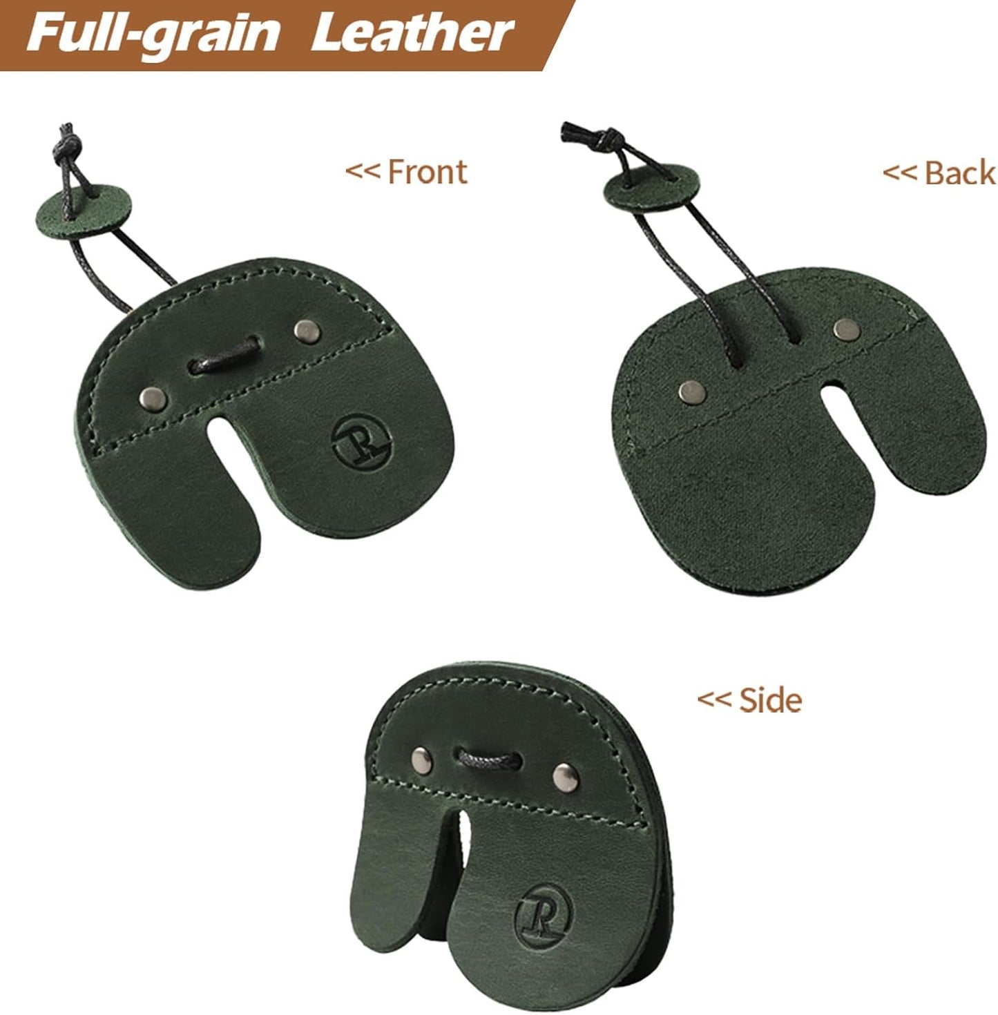 Ringsun Leather Archery Finger Tabs,Handmade Archery Finger Guard for Shooting Practice Gear, Recurve Bow Fingers Tab