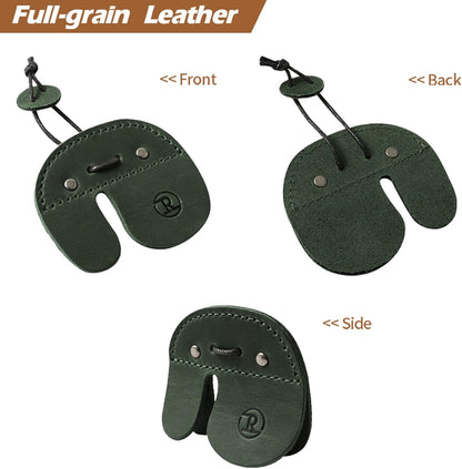 Ringsun Leather Archery Finger Tabs,Handmade Archery Finger Guard for Shooting Practice Gear, Recurve Bow Fingers Tab