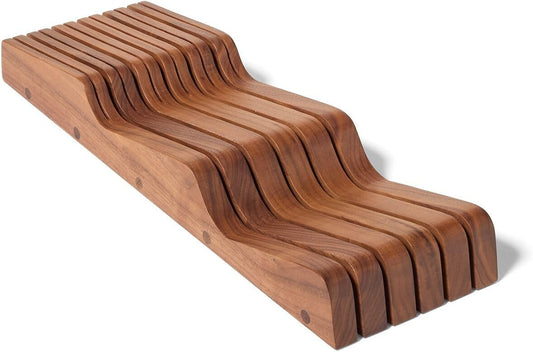 Sur La Table Walnut Drawer Knife Block, Brown