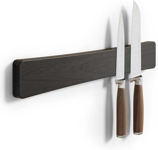 Magnetic Knife Holder for Wall, 10" Acacia Wood Knife Magnetic Strip No Drill Use as Tool Key Storage Knives Bar, Strong Wall Mounted Magnet Knives Rack for Refrigerator & Kitchen Utensil Organizer