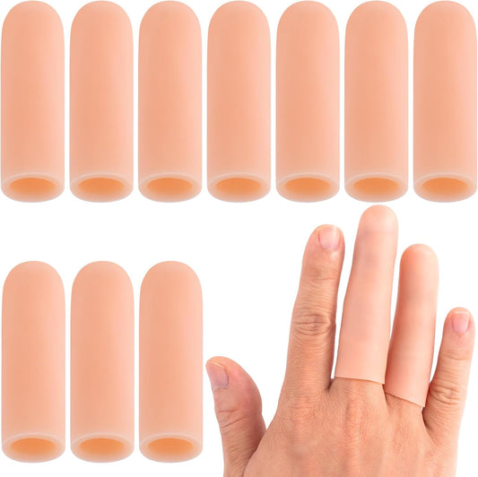 Joez Wonderful 10pcs Gel Finger Cots, Silicone Finger Covers, Thumb Protector Finger Support Protector Caps Gloves