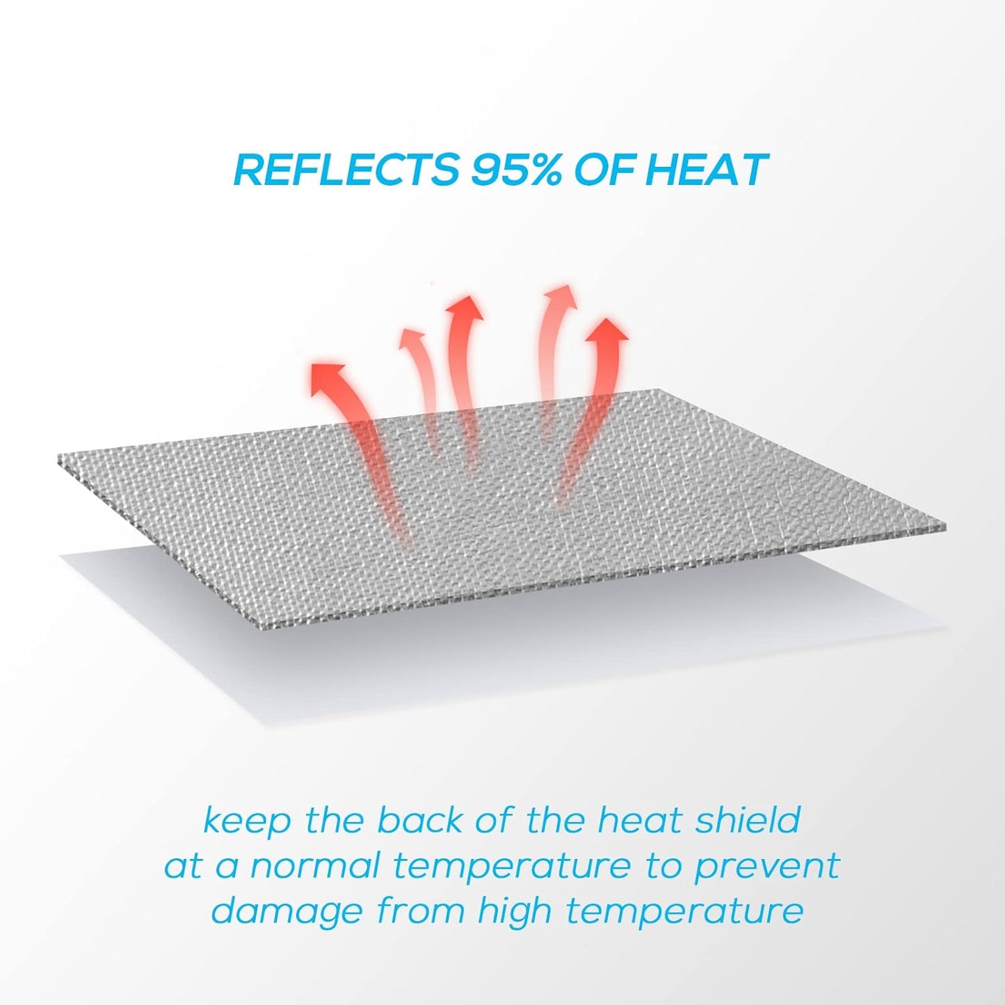 FLASLD Aluminized Heat Shield Thermal Barrier Adhesive Backed Heat Sleeve Up to 2000 Degrees Fahrenheit (12'' X 40'')