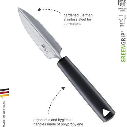 triangle Fruit Decorator - V-Shaped Stainless Steel Blade to Cut, Open & Decorate Fruits & Vegetables - GreenGrip Handle - Dishwasher Safe - Made in Germany