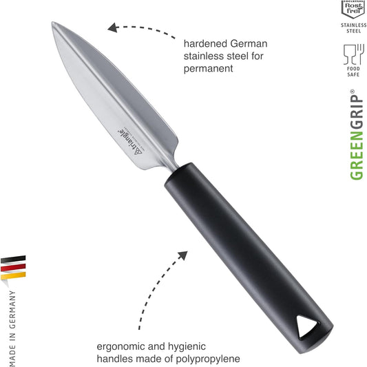 triangle Fruit Decorator - V-Shaped Stainless Steel Blade to Cut, Open & Decorate Fruits & Vegetables - GreenGrip Handle - Dishwasher Safe - Made in Germany