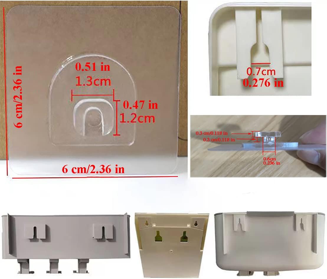 12 PCS Wall Mounted Replacement Sticky pads for Kitchen Bathroom Shower Caddy Organizer Rack Holder Nail Free Adhesive Hooks (Square)
