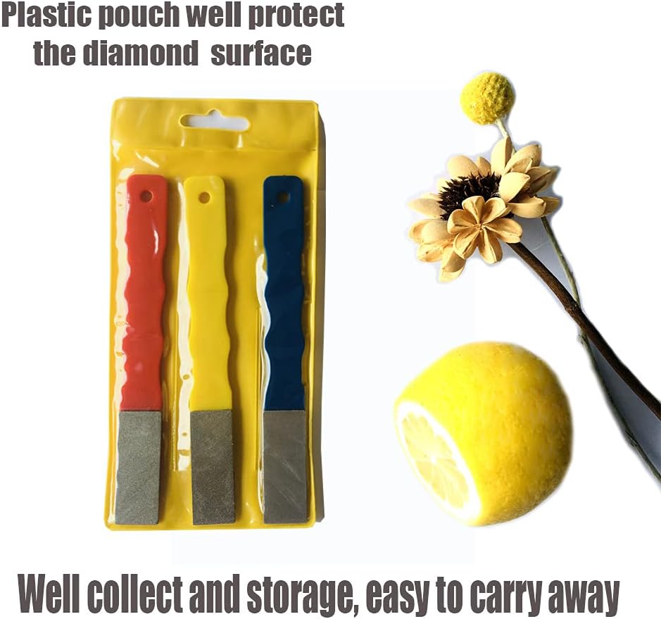 Diamond Knife sharpener Pocket Sharpening Stone #400/600 Double Sides Folding Portable Orange - 1pcs