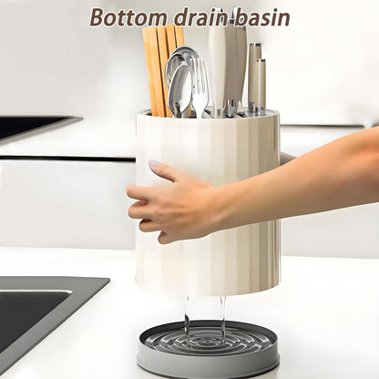 Knife Holder and Utensil Holder - Modern Rectangular Design Universal Knife Block and Kitchen Utensils Organizer for Counter-top Easy Cleaning Detachable Kitchen Knife Storage