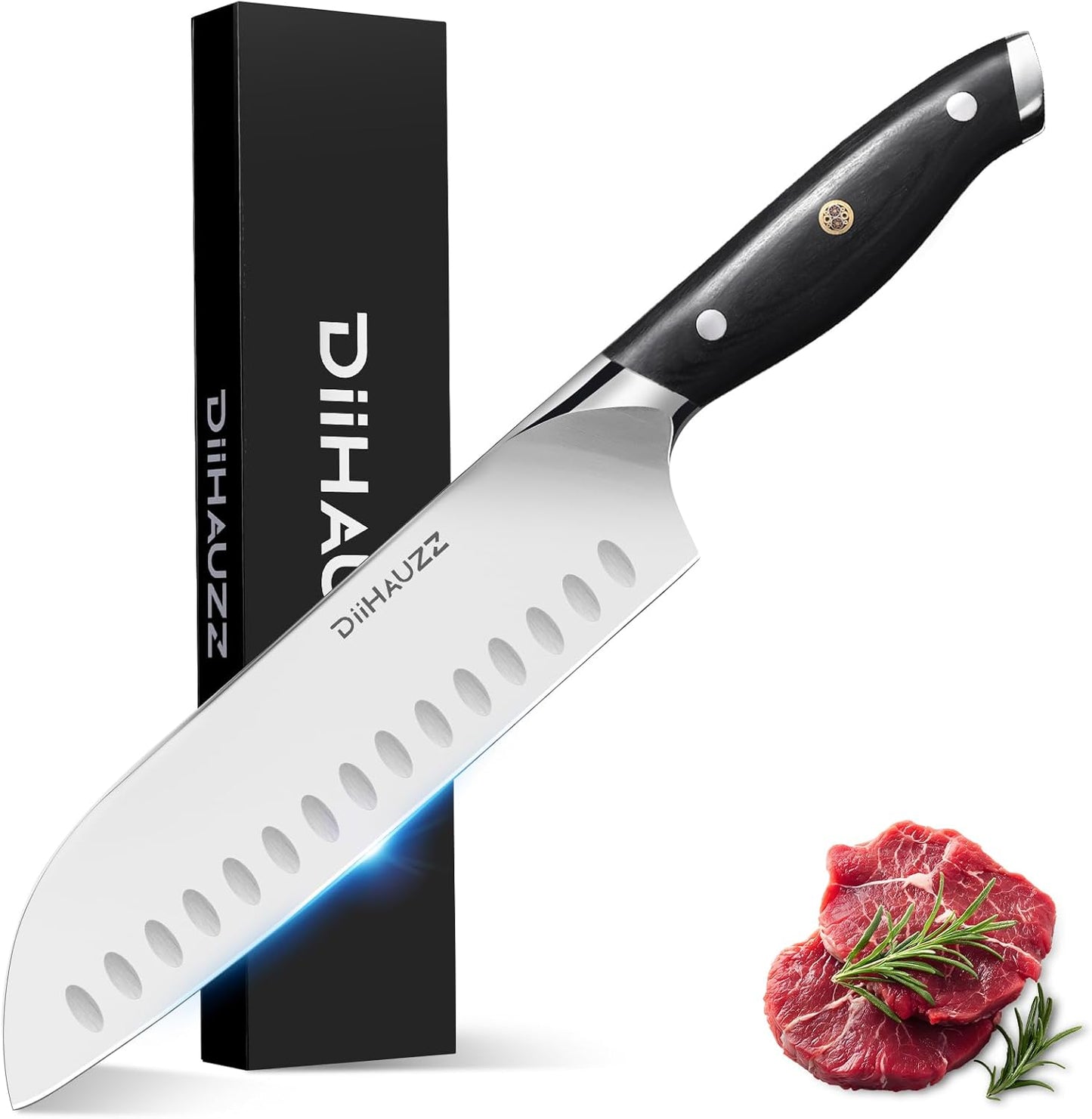 DiiHAUZZ Brisket Knife, 12 Inch Carving Knife for Meat, Razor Sharp High Carbon Steel, Full Tang Ergonomic Pakkawood Handle Slicing Knives for Roast Beef, BBQ, Turkey, Grilling Gift for Men