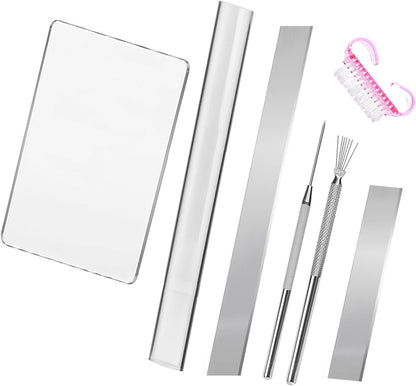 Basic Polymer Clay Tools, Clay Sculpting Tools Acrylic Roller Pin, Clear Rectangle Sheet Press Board, Double-Ended Pottery Carving Set for Beginner (15)