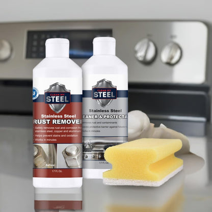 CLEAN MY STEEL Stainless Steel Rust Stain Remover Eraser Cleaner for Fridge, Outdoor BBQ Grill, from Metal Sink and Appliances, NSF Certified, Food Area Safe, 4 oz