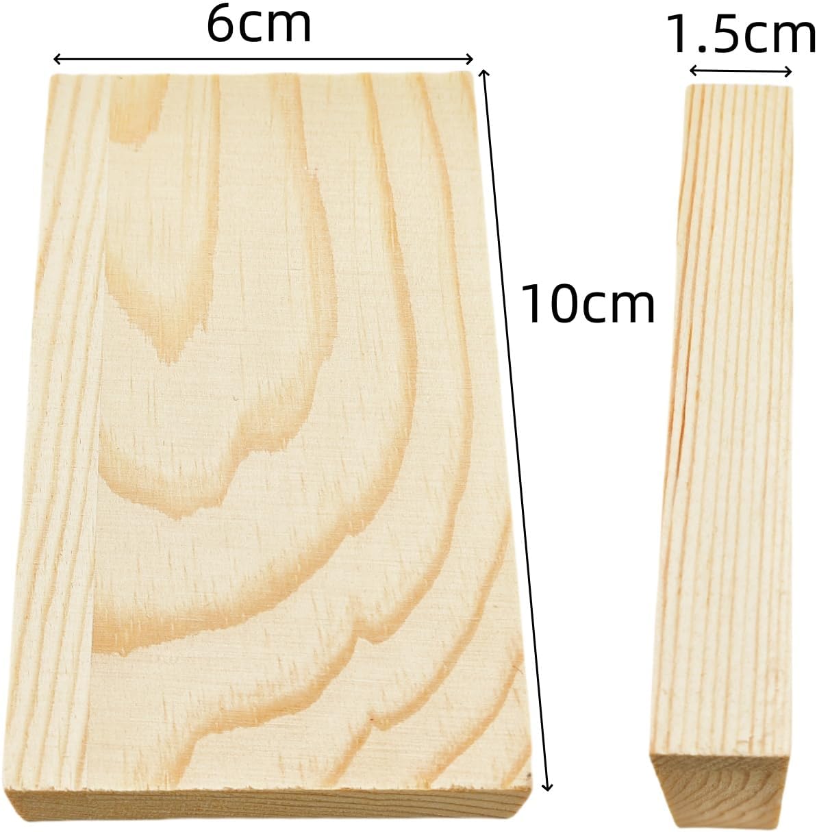 4PCS Rectangle Wood Boards Unfinished Wood Blocks for Crafting, 8x6x1in Blank Whittling Wooden Blocks for Wood Carving,Painting & Burning