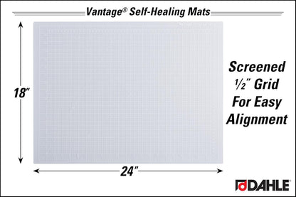 Dahle Vantage 10680 See-Through Premium Self-Healing Cutting Mat, 9"x12", 1/2" Grid, 5 Layers for Max Healing, Perfect for Crafts & Sewing, Clear