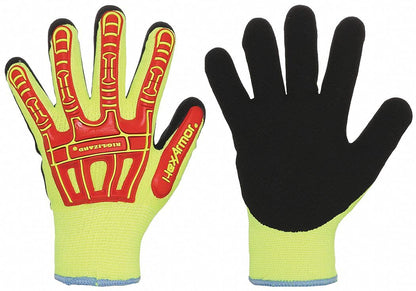 HexArmor Cut-Resistant Impact Protection PU Palm Work Gloves | Rig Lizard® Series 2095 | Large