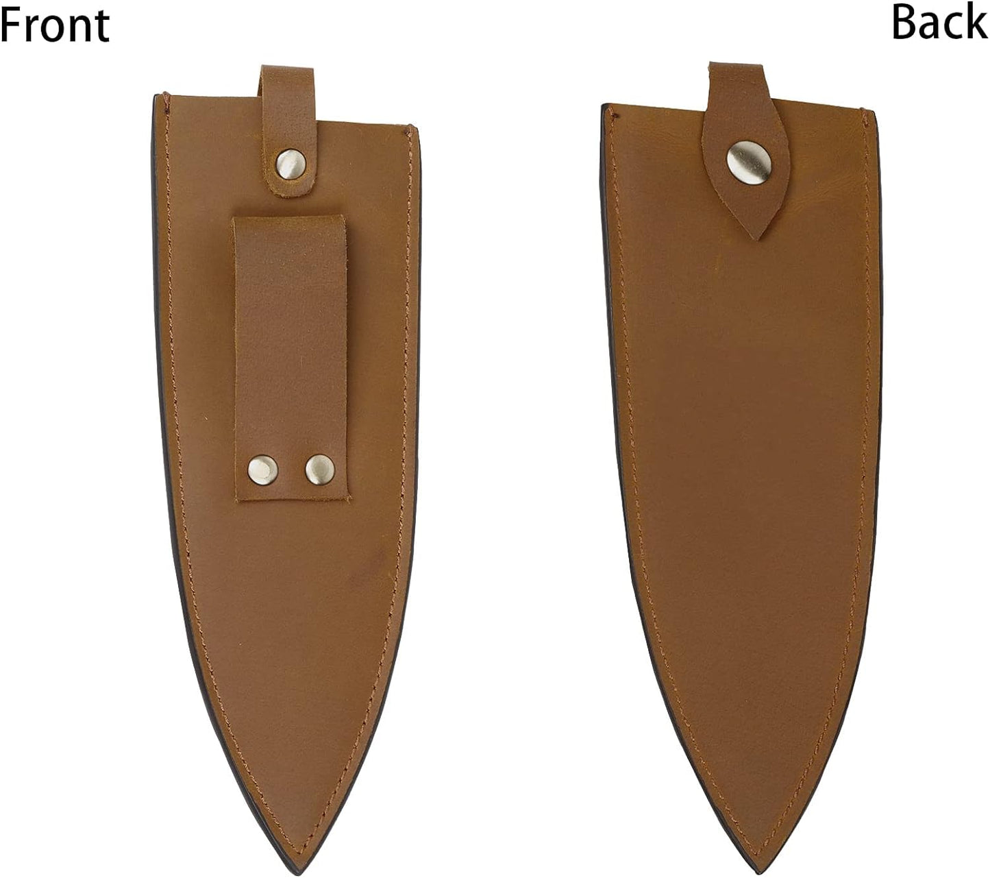 Qchengsan Cowhide Leather Knife Sheath, 8 Inch Chef Knife Guard, Heavy Duty Universal Knife Cover or Sleeves, Chef Meat cleaver sheath with Belt Loop(8.2" Lx2.2 W)