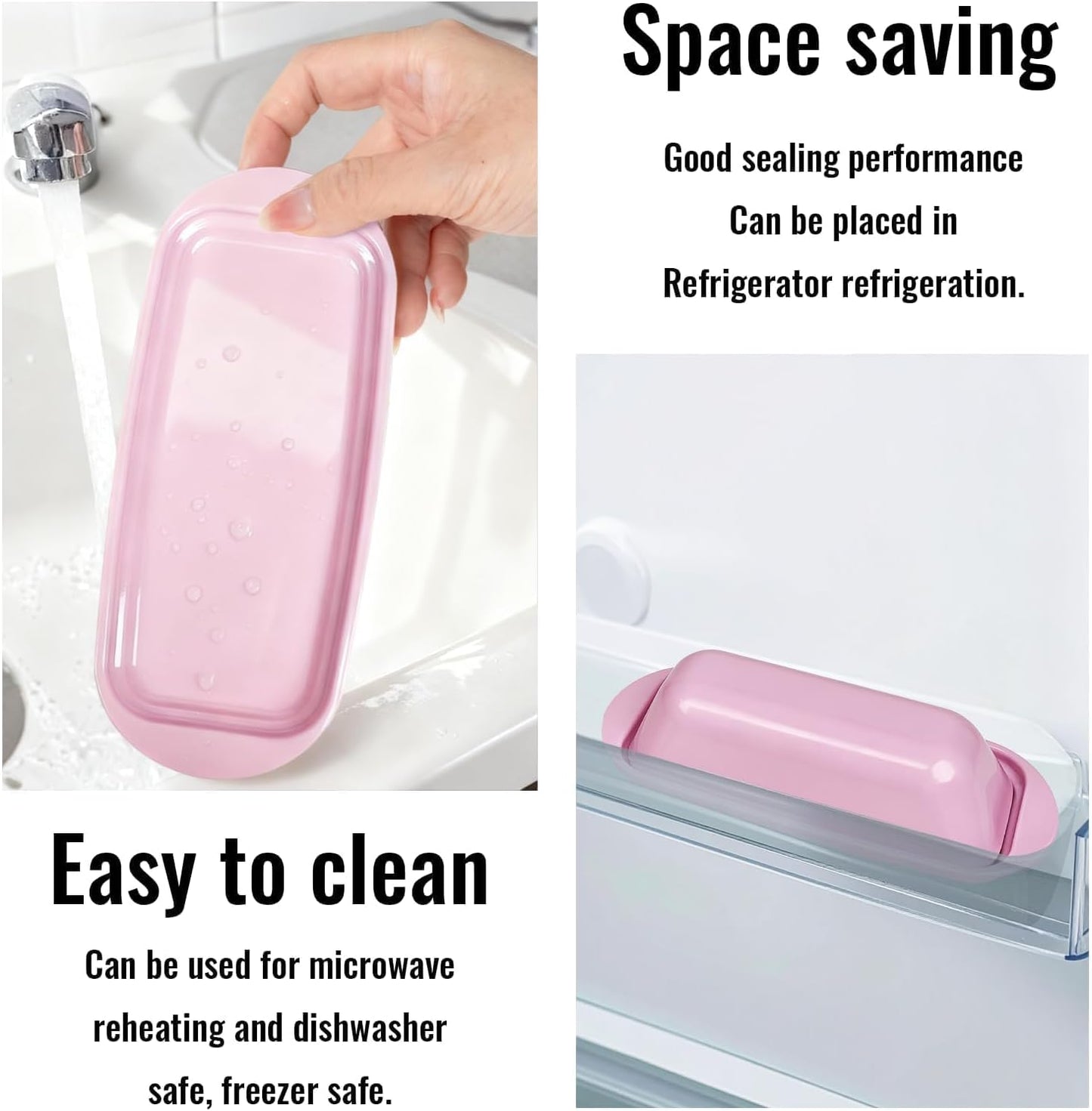 BPA-Free Melamine Butter Dish with Lid & Stainless Steel Knife - Farmhouse Butter Keeper for Countertop & Refrigerator, Dishwasher Safe, Holds 1 Stick with East & West Coast Butter-Cream