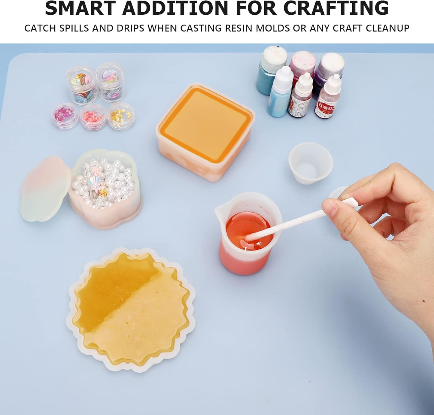 Gartful Extra Large Transparent Silicone Mat, Countertop Protector, 25.2 x 17.7 inches Silicone Sheet for Crafts Resin Jewelry Casting Mat Pad Nonstick Table Placemat