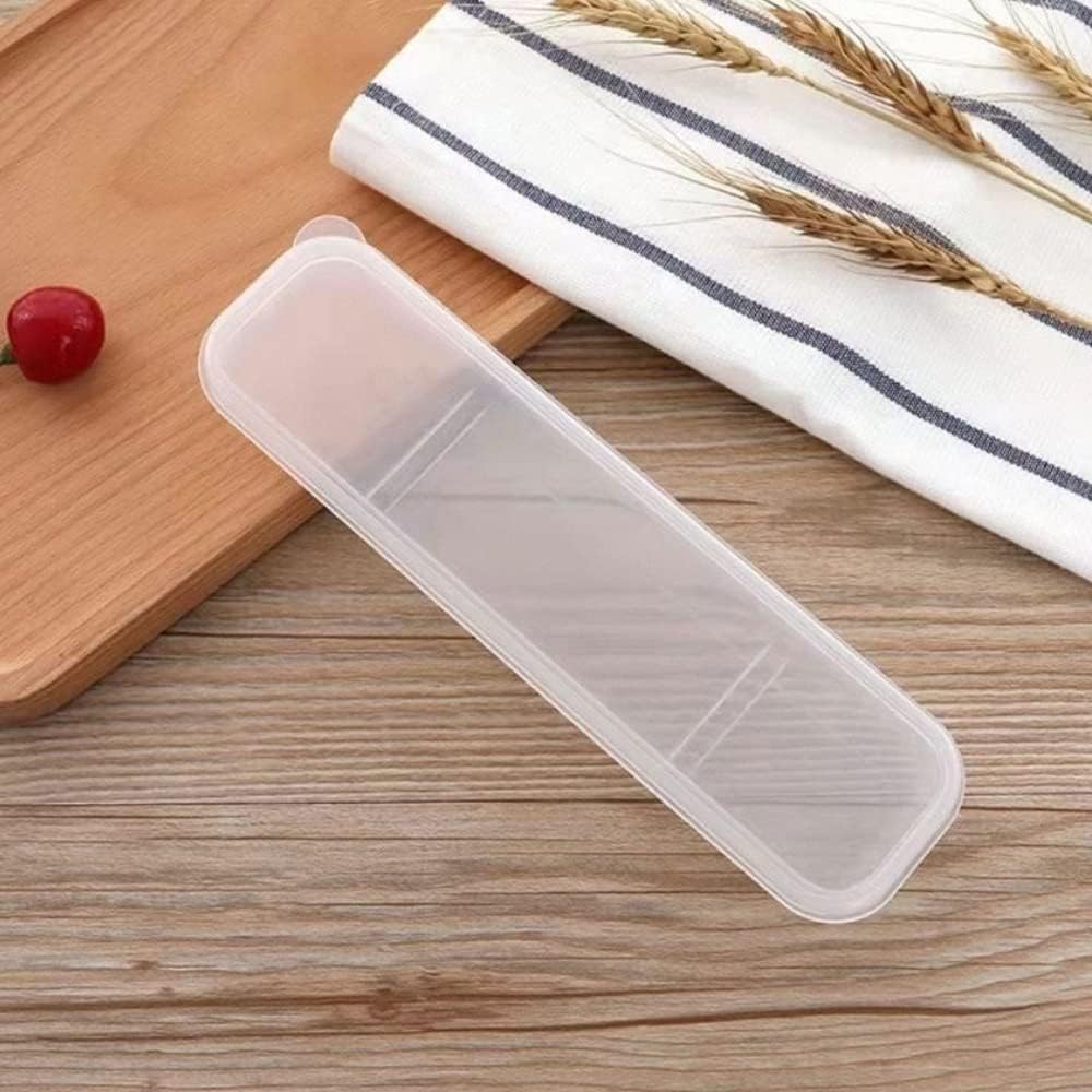 Portable Flatware Box Travel Tableware Storage Case, Simple Tableware Storage Box Case for Cutlery Kit, 9.64 x 2.32 inches (Black)