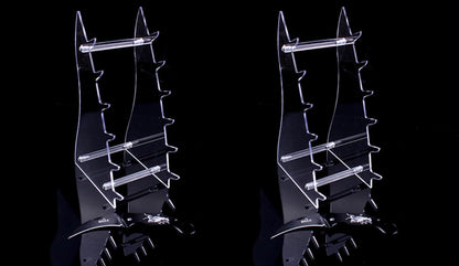 2 Sets Six Layers Heavy Duty acrylic Knife Display Stands,Pocket Knives Cabinet Holder,Hunting Survival Knife Rack