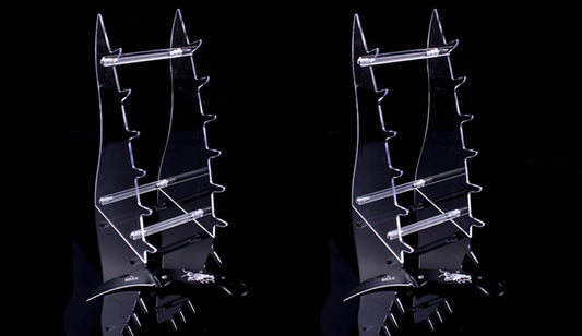 2 Sets Six Layers Heavy Duty acrylic Knife Display Stands,Pocket Knives Cabinet Holder,Hunting Survival Knife Rack