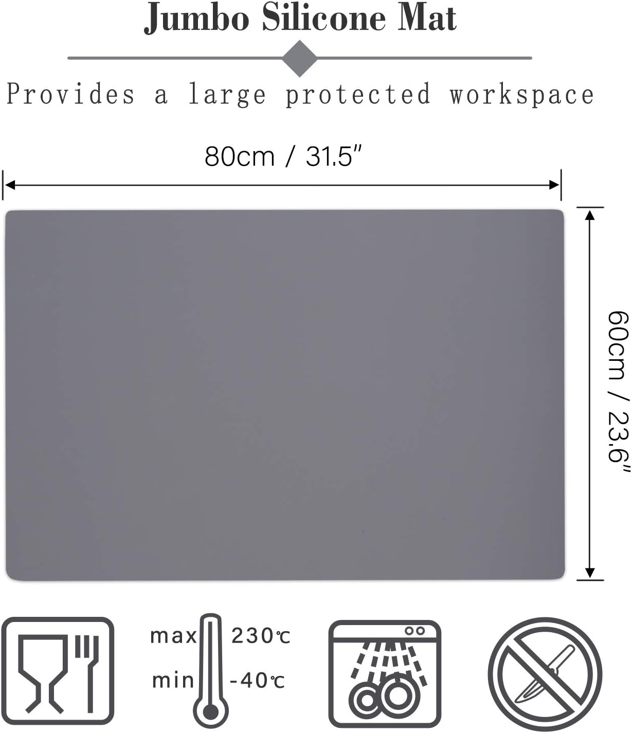 Gartful Extra Large Transparent Silicone Mat, Countertop Protector, 25.2 x 17.7 inches Silicone Sheet for Crafts Resin Jewelry Casting Mat Pad Nonstick Table Placemat