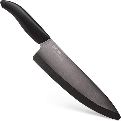 Kyocera Advanced Ceramic Revolution Series 6-inch Nakiri Vegetable Cleaver, Black Handle, White Blade