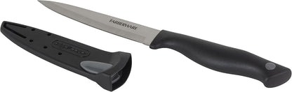 Farberware EdgeKeeper 6 Inch Chef Knife with Self-Sharpening Blade Cover, High-Carbon Stainless Steel Kitchen Knife for Slicing, Dicing, and Mincing
