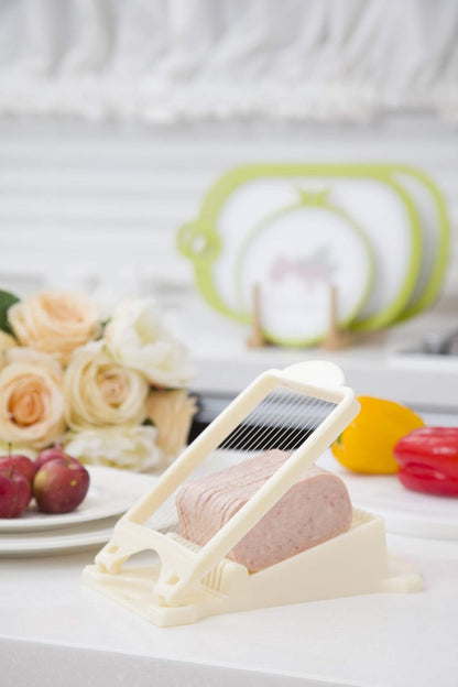 Luncheon Meat Slicer, Durable, Quality Stainless Steel 11 Wires for 12 Thinner Slices, Certified Safety, Slice Meats (Green)