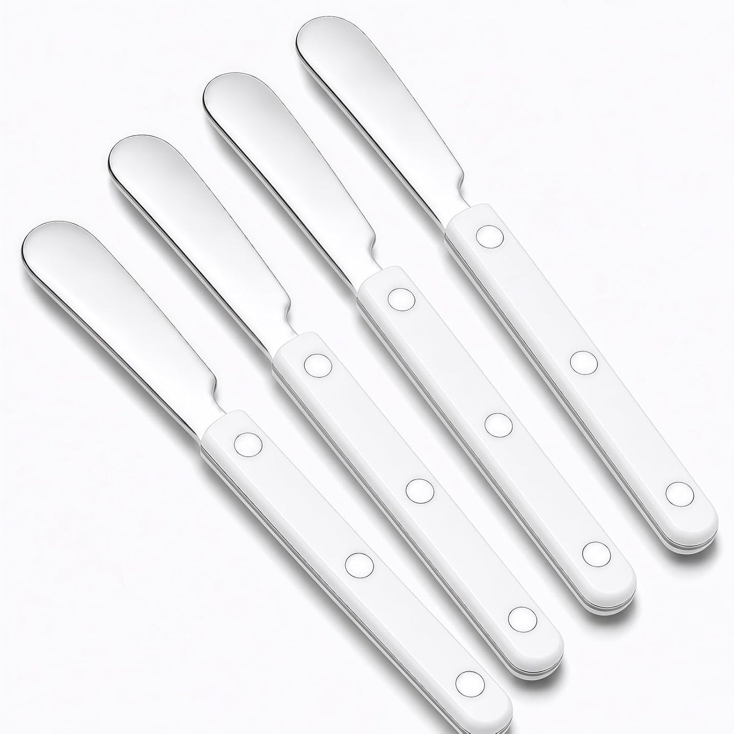 4PCS Stainless Steel Butter Knives Set: 6.3 Inch Cheese Spreader 304 Stainless Steel with Ergonomic Handle for Cheese, Butter & Jam (green)