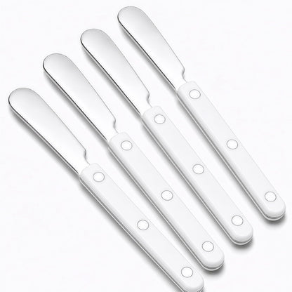 4PCS Stainless Steel Butter Knives Set: 6.3 Inch Cheese Spreader 304 Stainless Steel with Ergonomic Handle for Cheese, Butter & Jam (green)
