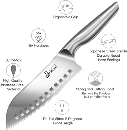 DDF iohEF Steak Knife Set, 6 Piece Steak Knife, High Carbon Japanese Stainless Steel Serrated Steak Knives