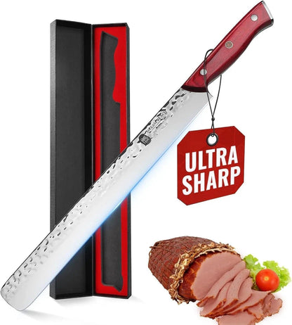 Huusk Viking Knives, Japanese Style Meat Cleaver Knives, Forged Boning Knife with Sheath, High Carbon Steel Chef Knives for Kitchen, Camping or BBQ Thanksgiving Christmas Gifts