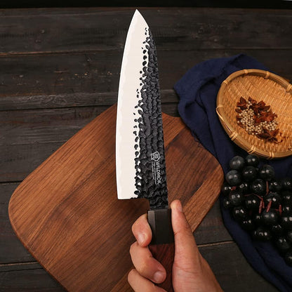 WILDMOK 8 Inch Chef Knife 3 Schichten 9CR18MOV CLAD STAEL, geschmiedetes Gyuto -Chef Knife mit achteckigem Griff