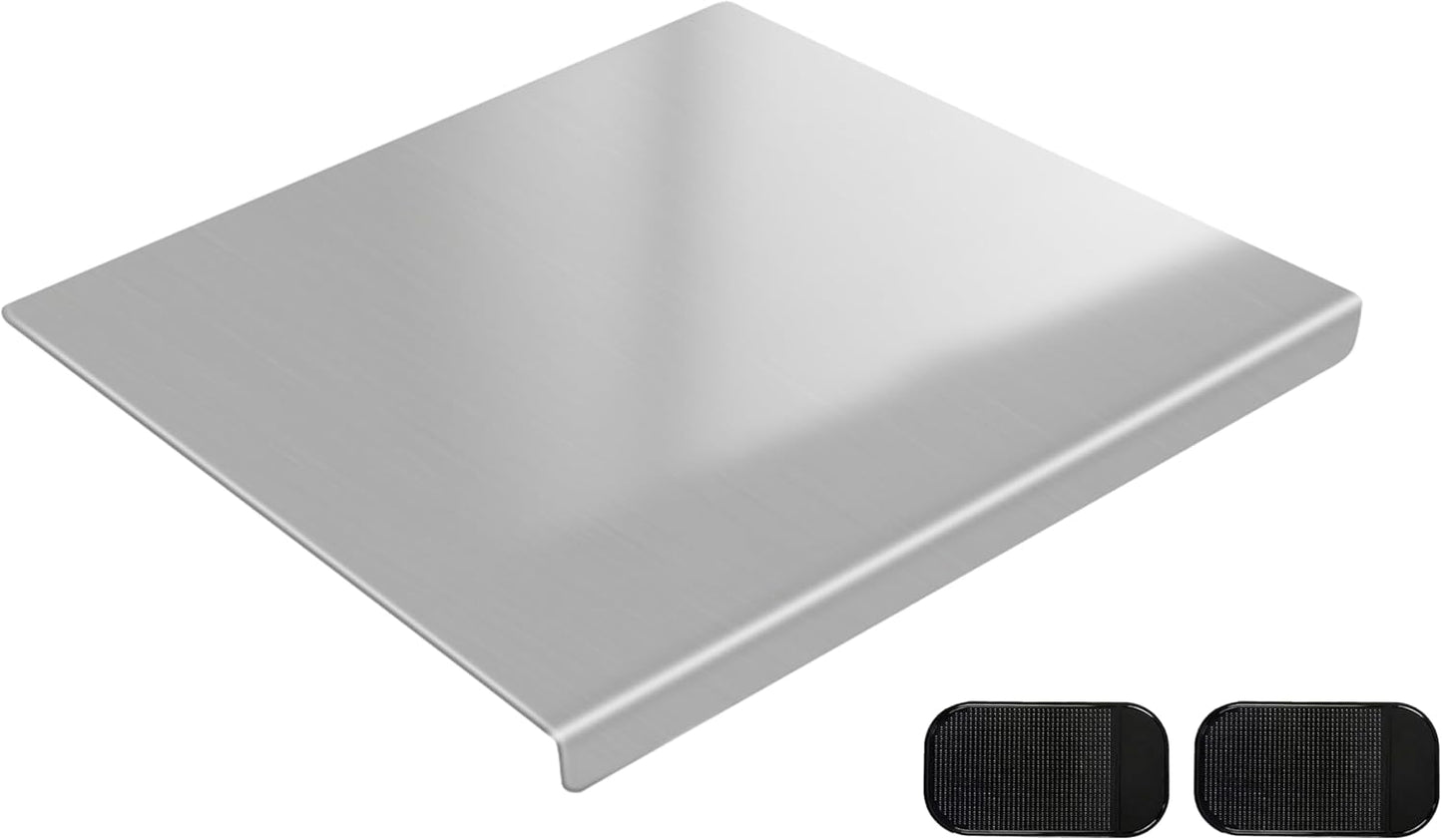 Large Stainless Steel Cutting Board with Lip, Yoposeo Heavy Duty Baking Cutting Chopping Boards for Kitchen, Meat, Fruits, Vegetables, Bread and Baking (19.7" X 15.7"/ 50 X 40cm)