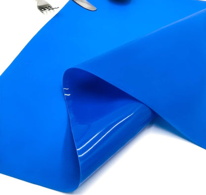 LONGFITE Large Silicone Counter Mat 19.68x15.74 inch Multipurpose Table Placemat Countertop Protector Baking Pastry Mat Nonstick, Nonskid and Heat Resistent (Large, Blue)
