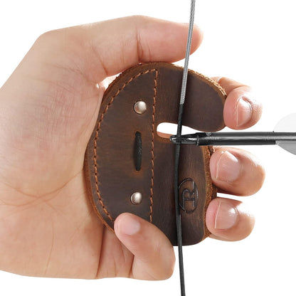 Ringsun Leather Archery Finger Tabs,Handmade Archery Finger Guard for Shooting Practice Gear, Recurve Bow Fingers Tab