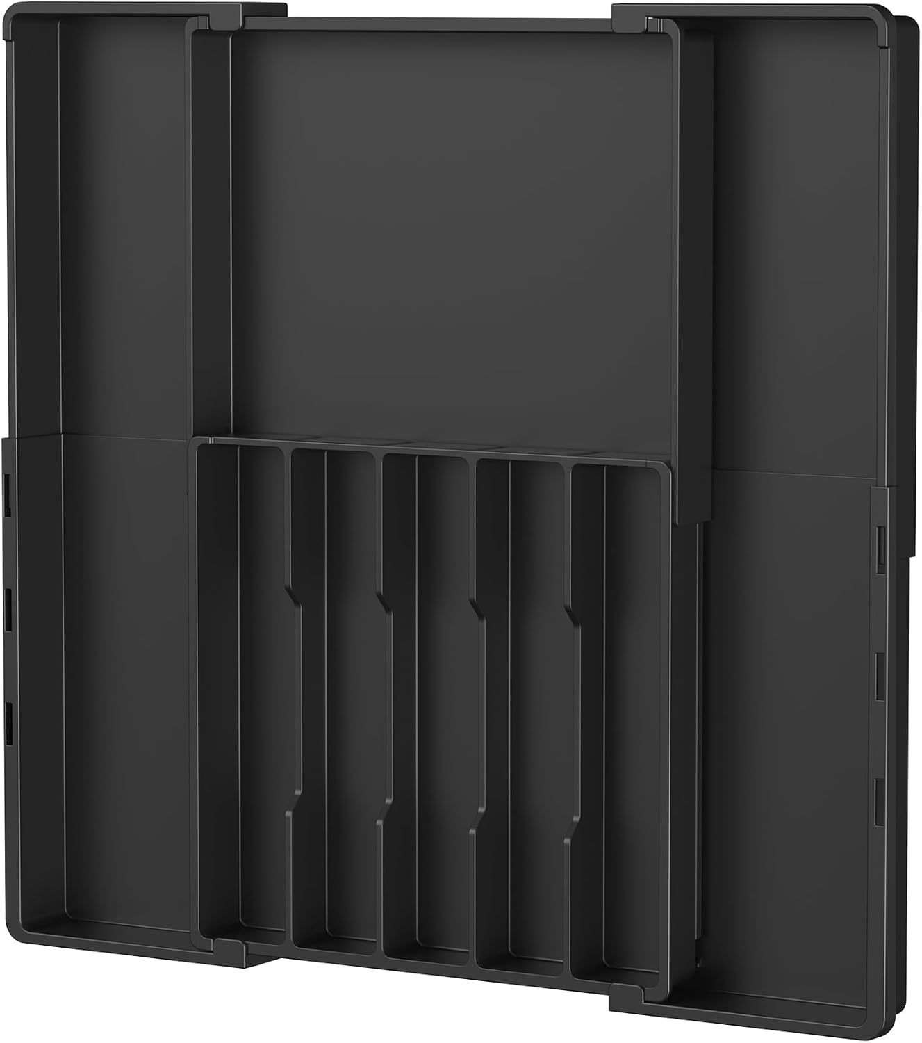 Lifewit Silverware Drawer Organizer, Expandable Utensil Tray for Kitchen, BPA Free Flatware and Cutlery Holder, Adjustable Plastic Storage for Spoons Forks Knives, 4-7 Slots, White