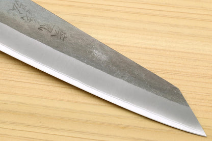 Yoshihiro Kurouchi Black-Forged High Carbon Blue Steel Stainless Clad Petty-Kiritsuke Utility Knife Ebony Handle (6" (150mm) & No Saya)