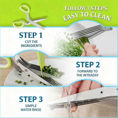 Pottery Herb Stripper Bowl Set – 2 Piece, Including 5-Blade Stainless Steel Herb Cutter Scissors, Herb Stripping Tool & Handmade Pottery Herb Stripper Bowl, For Stripping Leaves and Rhizomes (Green)