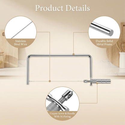 Cheese Slicer Stainless Steel Butter Slicer Cheese Cutter Portable Butter Slice for Kitchen With 1 Extra Wire